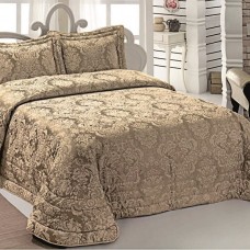 Покрывало жаккардовое LORETTA 250x270 (50x70+5)*2см Золотистое