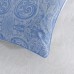Постельное белье из сатина Венедикт (синее) с 4 наволочками [Евро-5011]
